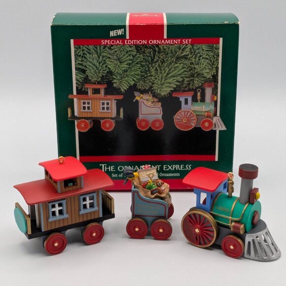 Hallmark Keepsake The Ornament Express 1989, Set of Three Handcrafted Ornaments - Picture 2 of 15